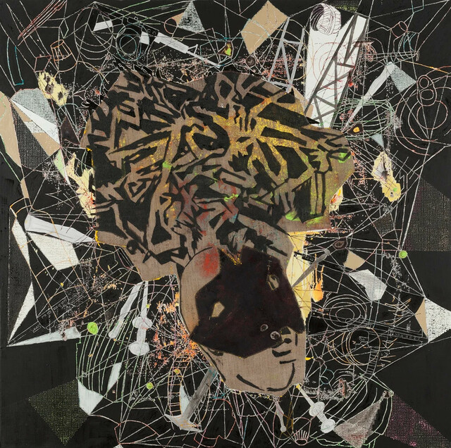 Peinture de Pierre-Yves Bohm / Titre : Visage pisto-petroleo, 2011